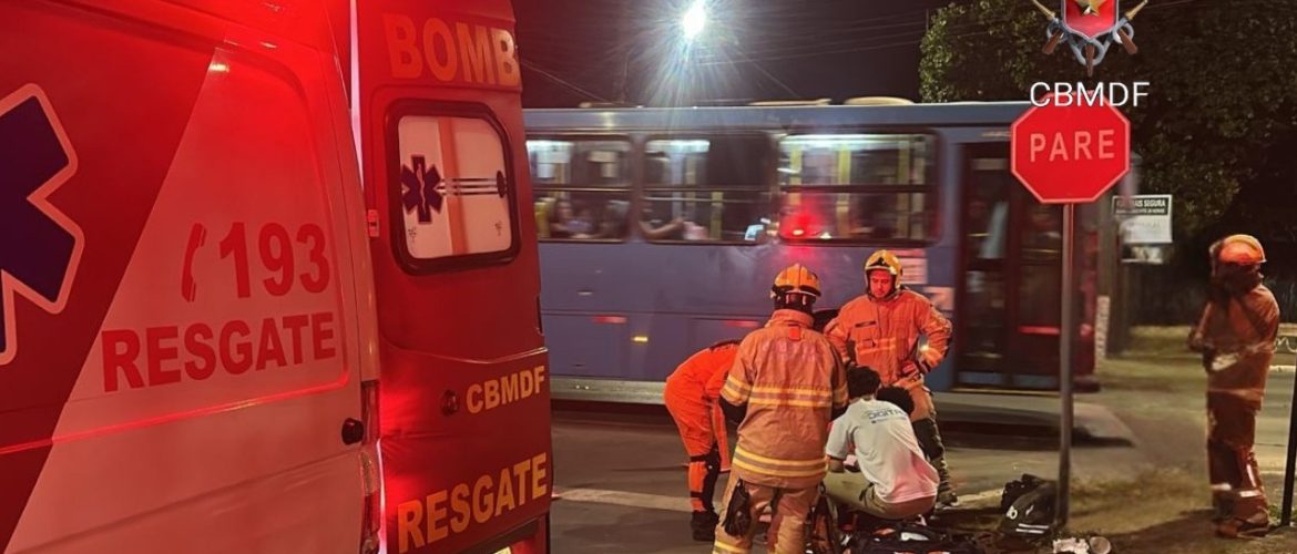 Ciclista sofre ferimentos leves após colisão com carro em Taguatinga
