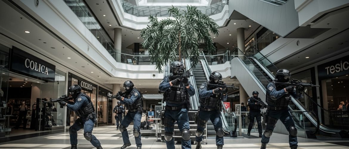 Simulação pela PMDF no Taguatinga Shopping