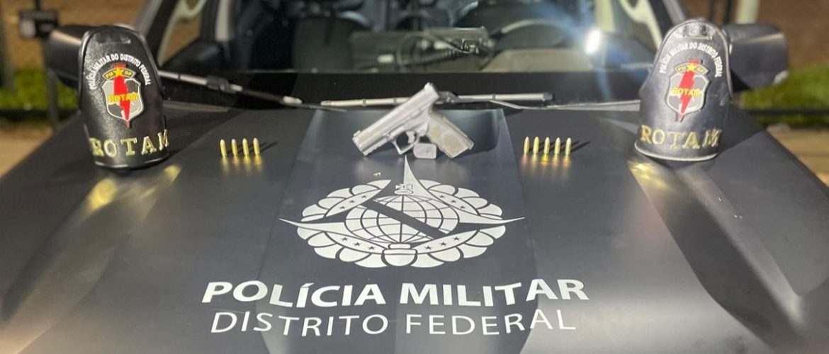 ROTAM recupera carro roubado e apreende pistola após confronto em Taguatinga