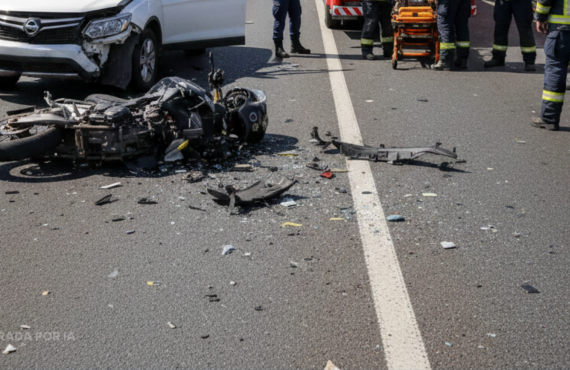 Colisão entre carro e moto deixa motociclista ferido na BR-070