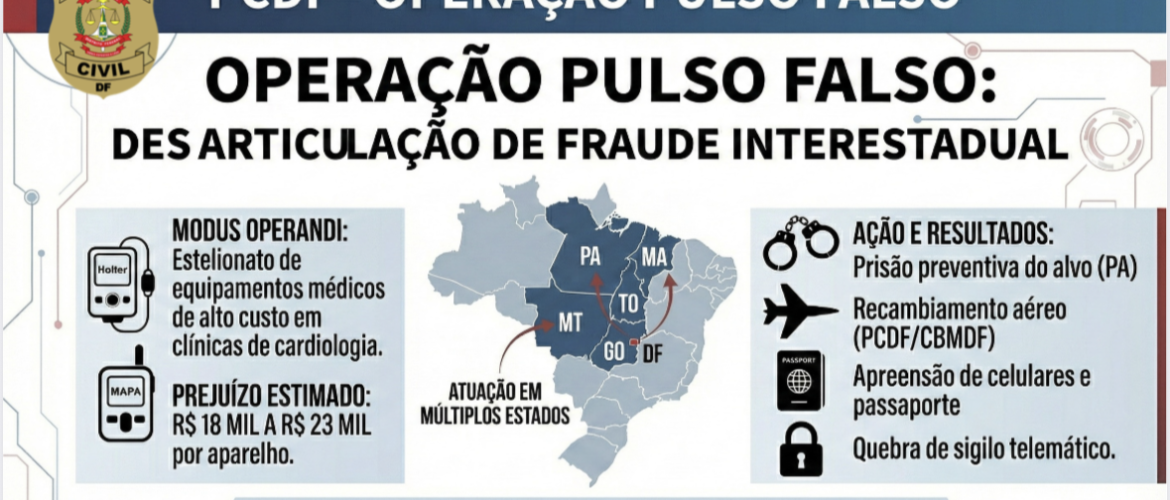 Operação Pulso Falso desarticula fraude interestadual com equipamentos médicos