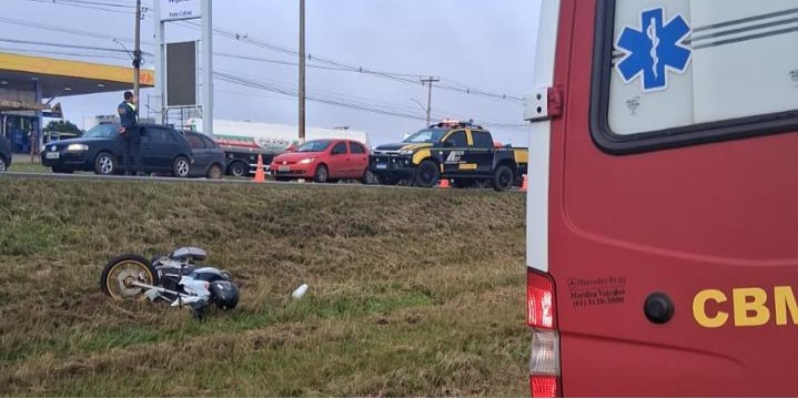 Corpo de Bombeiros atende acidente com moto na BR-070