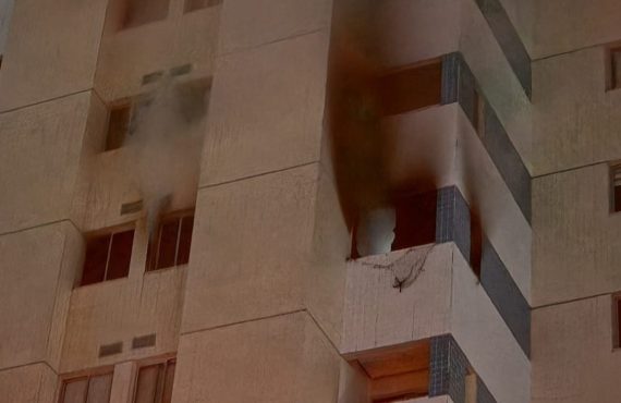 Incêndio em apartamento mobiliza bombeiros e deixa sete pessoas feridas em Taguatinga