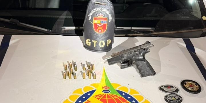 Ocorrência de ameaça leva PMDF a apreender arma de fogo em Taguatinga